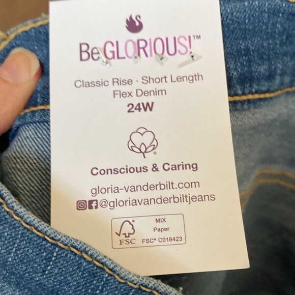 Gloria Vanderbilt Amanda Short w slimming panel denim flex 24W - Picture 4 of 17